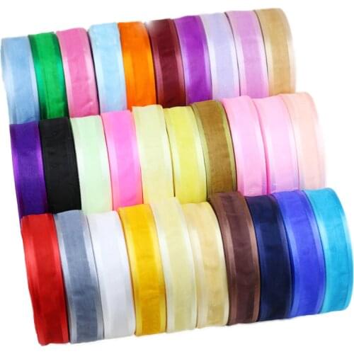50 yards/roll) Organza ribbon Soft Broadside wholesale gift wrapping decoration ribbons (20/25/40mm)