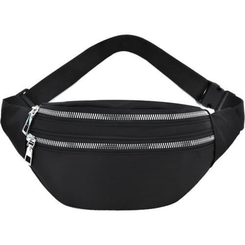 Men Women Multi-functional Sports Waist Bag Oxford Cloth Mobile Phone Bag Waterproof Zipper Waist Pack Outdoor Shoulder Bags