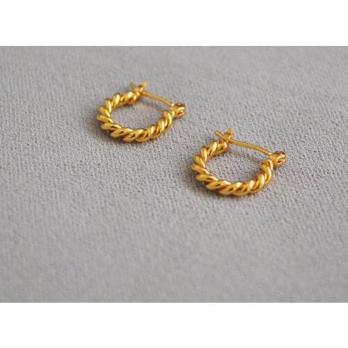 Fashion Korean Metal Gold Plated Stud Earring Simple Circle Knot Women Girl Jewelry