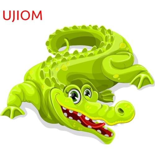 UJIOM Cartoon Crocodile Sticker Bathroom Floor Kids Rooms PVC Removable Wall Sticker Home Decor Waterproof Sticker Wall Poster