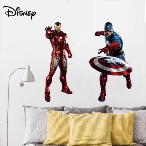 Disney Marvel USA Captain Sticker 3d Creative Sticker Childrens Room Cartoon Living Room TV Sticker