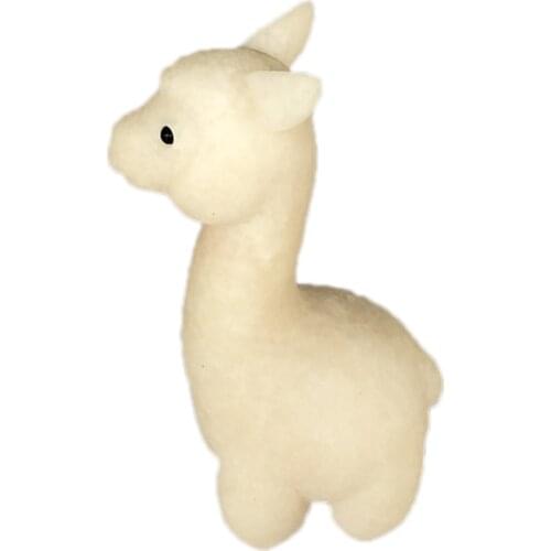 Natural White Jade Alpaca Figurine Realistic Cute Hand Carve Quartz Animal Statue Healing Crystal Stone Crafts Home Decoration