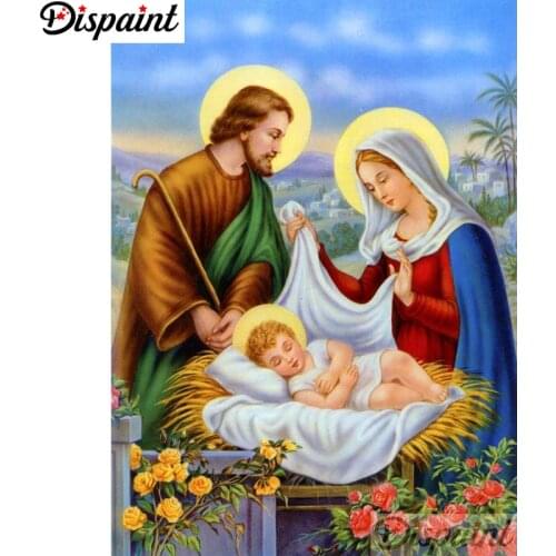 Dispaint Full Square/Round Drill 5D DIY Diamond Painting "Religious Jesus" Embroidery Cross Stitch 3D Home Decor A11093
