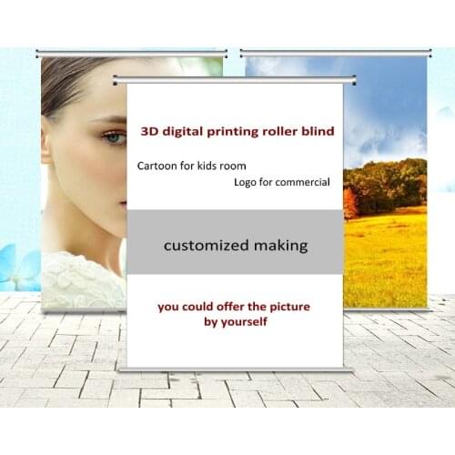 Office logo printing digital roller blinds office advertising design custom size from China factory