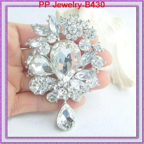 Huge Crystal Rhinestone Luxury Wedding Bridal Bouquet Drop Flower Brooch 6PCS/LOT