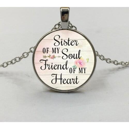 SISTER of my Soul FRIEND of my Heart, Necklace Pendant,Inspirational charm necklace,Gift for Best Friend,Sister jewelry