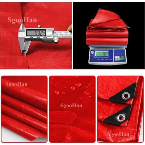 Custom Size Red PE Rainproof Cloth Tarpaulin Outdoor Awning Sun Shade Sail