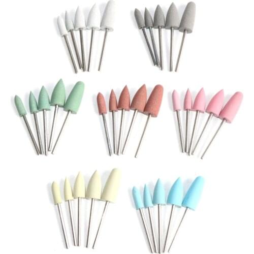 Rubber Silicon Nail Drill Milling Cutter for Manicure Bit Flexible Polisher Machine Electric Nail File Art Tools