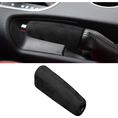 Handbrake Handle Decorative Cover Trim Decal for Ford Mustang 2015 2016 2017 2018 2019 2020 Car Interior Accessories Suede Black