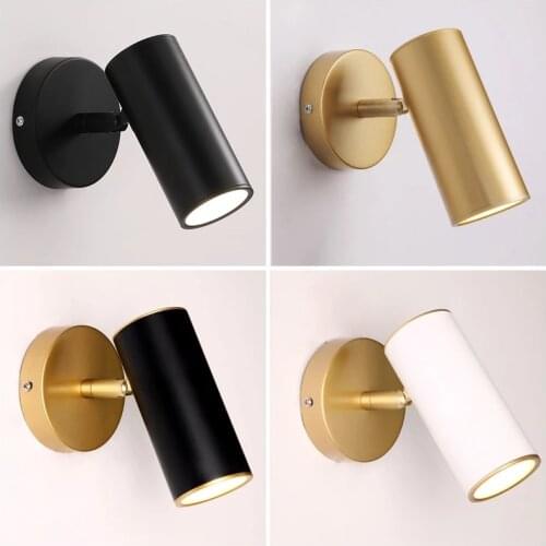 LED Wall Lamp Decor Adjustable Angle Golden Wandlamp For Bedroom Bathroom Mirror Stair Lighting Home Decor AC85-265V