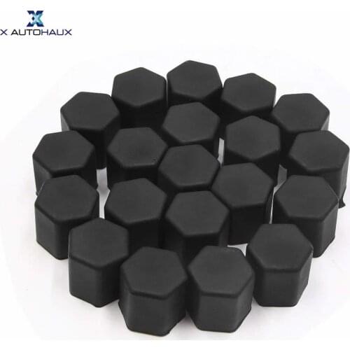 X Autohaux 20pcs 15mm Rubber Car Wheel Tire Tyre Nut Screw Cover Caps Hub Protector Black