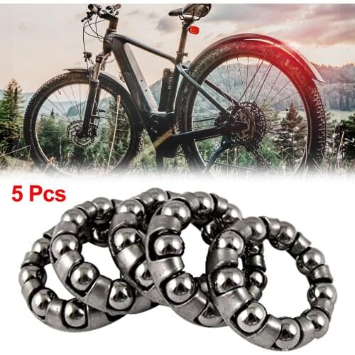 Uxcell 5 Pcs Bike Bicycle Rear Axle 9 Balls Retainer Bearing Replacement Headset Stainless Steel Cycling Accessories