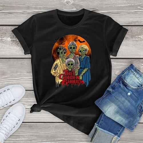Funny Halloween Womens T-Shirts The Golden Ghouls Horror Film Halloween Gifts Vintage Unisex T-Shirt Oversize Aesthetic Clothes