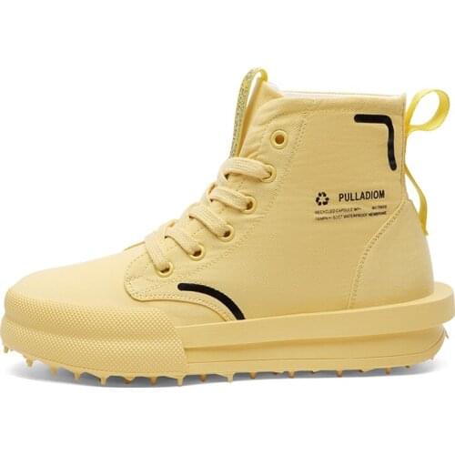 Round Toe Platform High-Top Shoes Lace-Up Solid Color Casual Shoes Platform WomenS Shoes