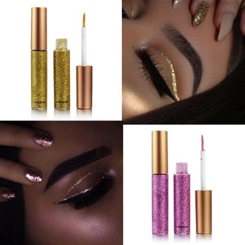 1PC Shining Glitter Liquid Eyeliner Pencil Long Lasting Shimmer Metallic 2 in 1 Eye Shadow & Liner Combination Pencil