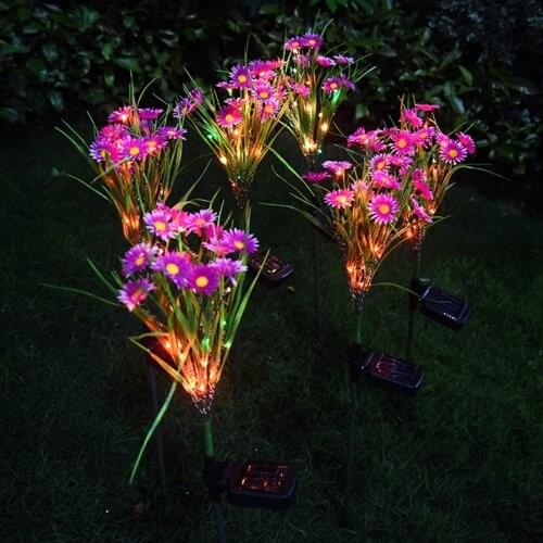 1 piece Color Solar simulation flower garden solar lights outdoor landscape wire outdoor lawn garden