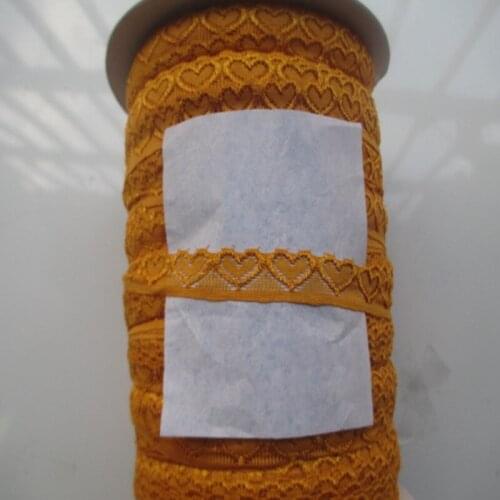10 yards / lot beautiful Golden heart-shaped stretch lace width 18 mm DIY clothing accessories Ribbon lace embroidery