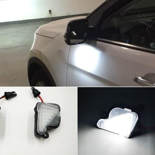 2Pcs 6000K White LED Under Side Mirror Light Puddle Lamp for Skoda Octavia Mk2 Mk3 5E 2012-2019 1Z Phase 2 Superb 2008-2019
