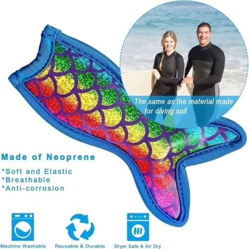 8Pcs Ice Sleeves Freezer Popsicle Sleeves Mermaid Ice Sleeves Holder Bag Reusable Washable Ice Popsicle Holder