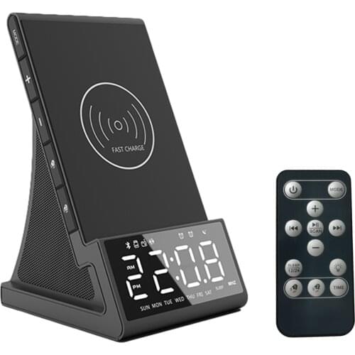 Wireless Charger Alarm Clock Bluetooth Speaker Smart Digital Clock Table Electronic Desktop Clocks Fm Radio Music Player