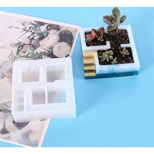 Succulent Flower Plant Pot Epoxy Resin Mold Concrete Cement Clay Silicone Mould DIY Crafts Candle Soap Casting Tools Drop Ship
