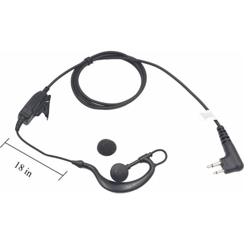 2 Pin G Shape Earpiece 1 Wire Clip-Ear Woki Toki Headset Work for Motorola Two Way Radio CP200 CP200D CP185 DTR650 PR400 EP450