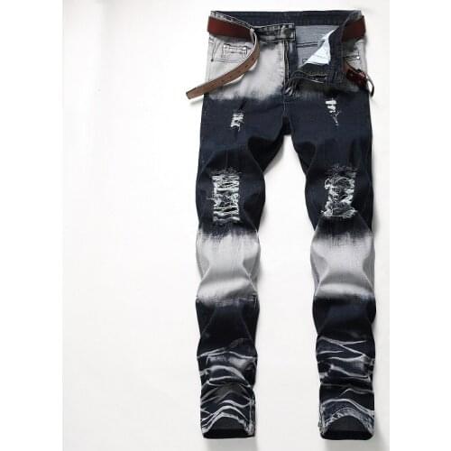 2020 hombre Causal Plus Size 42 Pantalon Jeans Street Fashion Dye Skinny Ripped Jeans Homme