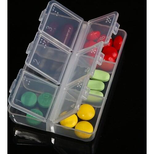 ILFML 6 Grids Plastic Pill Case Tablet Portable Medicine Boxes Pillbox Dispenser Sealing Mini Box Storage Container