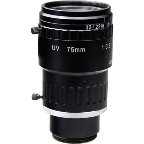 JGS1 CaF2 Material 2.0 Mega Pixel UV C-Mount 75mm 2/3" FA / Machine Vision F3.8 manual Iris 200-1000nm UV transmission