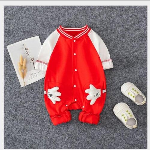 Newborn baby jumpsuit, baby boy and baby cotton covered foot jumpsuit. 8