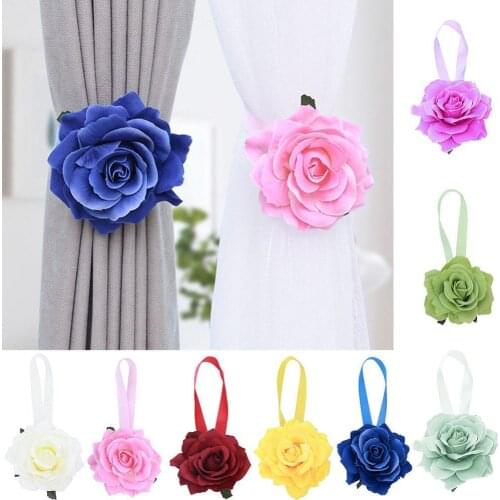 Pretty Flower Magnetic Curtain Buckle Tieback Holdback Holder Clip Imitation Flower Curtain Decoration Bedroom Home Decor