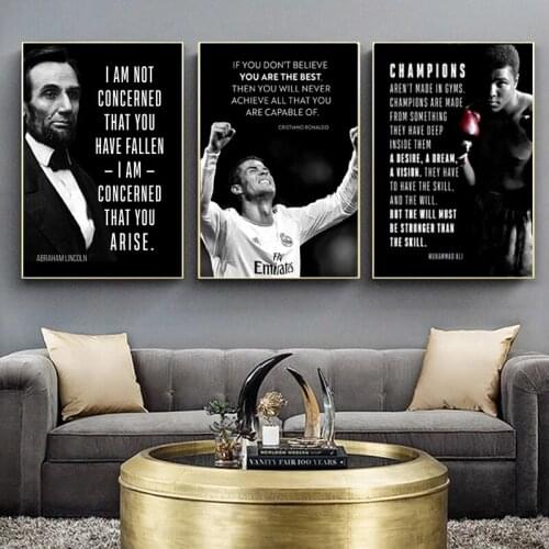 Celebrity Quotes Motivational Canvas Painting Inspirational Wall Art Posters Prints Wall Pictures for Living Room Home Cuadros