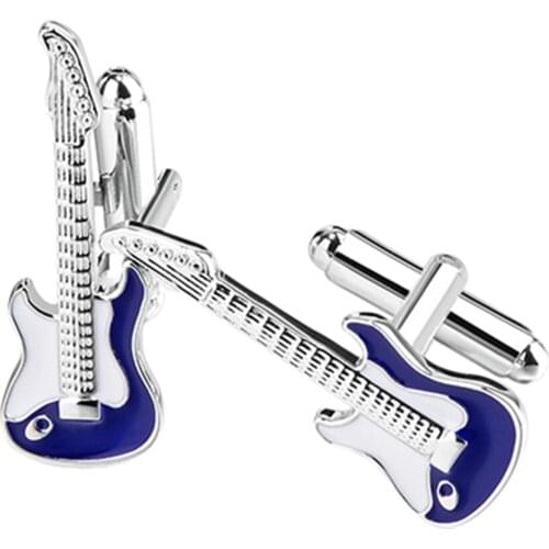 Men Boys Formal Casual Dress Tuxedo Shirts Cufflinks Sleeves Button Cuff Studs - Fashion Electric Guitar Design