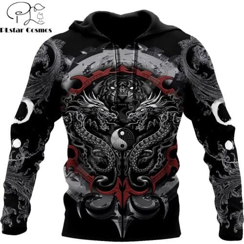Dragon Tiger Yin And Yang Gothic Art 3D Printed Men Hoodie Unisex Casual Jacket Pullover Streetwear sudadera hombre DW0442