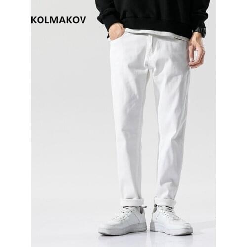 2021 new arrival four seasons jeans men fashion elasticity Black and white mens jeans male cotton jeans pants,size 28-38