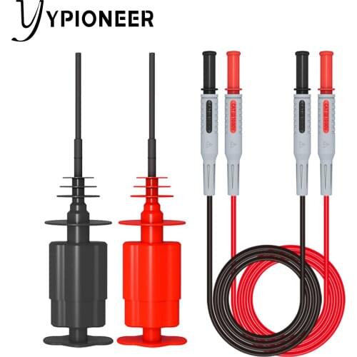 YPioneer P1032+P5012 Multimeter Test Leads Kit with High Voltage Flexible Test Probes Insulated Test Hook Clip