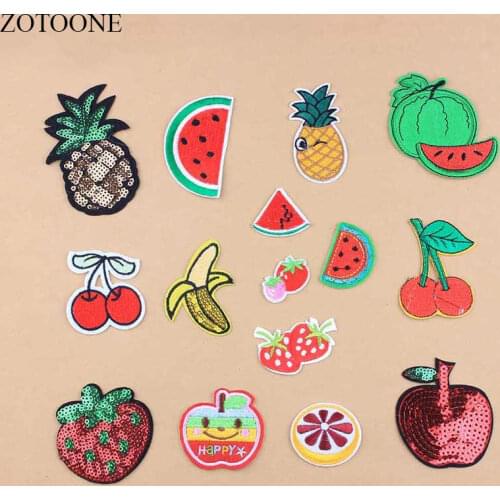 ZOTOONE 1PCS DIY Fruit Apple Patches For Clothing Embroidered Patches Applicaties Cartoon Sequin Cheap Iron On Bordados Loge A1