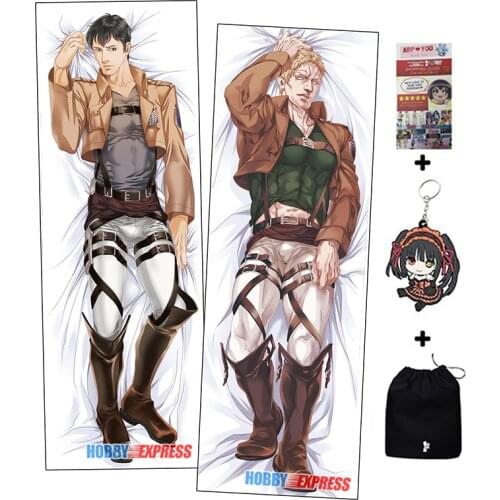 Hobby Express Bertholdt Reiner Attack on Titan Dakimakura Japanese Otaku Waifu Hugging Body Pillow Cover ADP20107