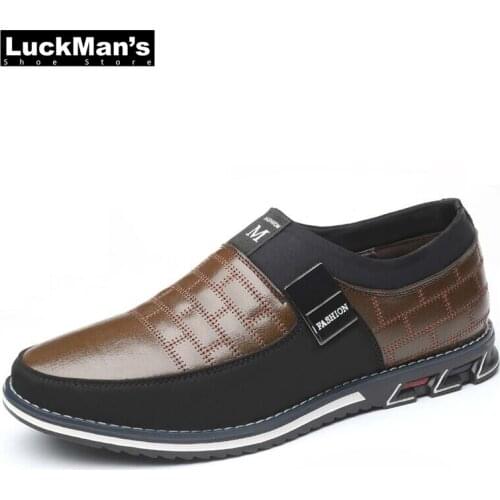 2020 New Big Size 38-48 Oxfords Leather Men Shoes Fashion Casual Slip On Formal Business Wedding Dress Shoes Drop Shipping