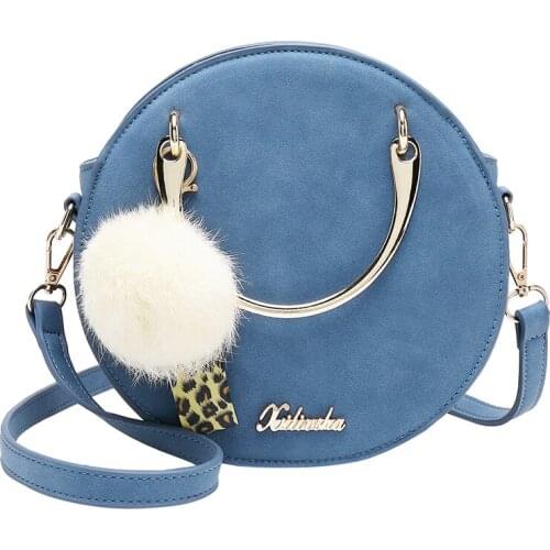 2022 new fashion women shoulder bag Pu leather messenger bags Tassel handbag female Solid color Crossbody Bags blue