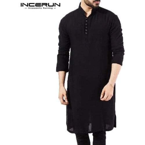 NEW 2021 Men Shirts Long Sleeve Dress Islamic Chemise Elegant Kaftan Robe Pakistani Man Indian Clothes Muslim Aaudi