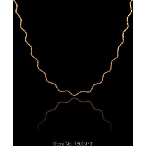 New Vintage Curve Necklace Women Girls Gift . Gold Color Twisted Chain Fine Jewelry African/Kenya/USA/Middle East Style