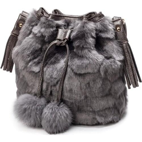Autumn Winter Sac Fashion Women Shoulder Bag Lady Crossbody Bag Leopard Plush Fur Hairy Female Messenger Bag Tassel Bolsos Mujer