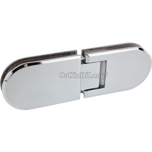 DHL Shipping 2PCS 304 Stainless Steel Frameless Shower Glass Door Hinges 180 Degree Glass to Glass Fixed Clamps Holder Brackets