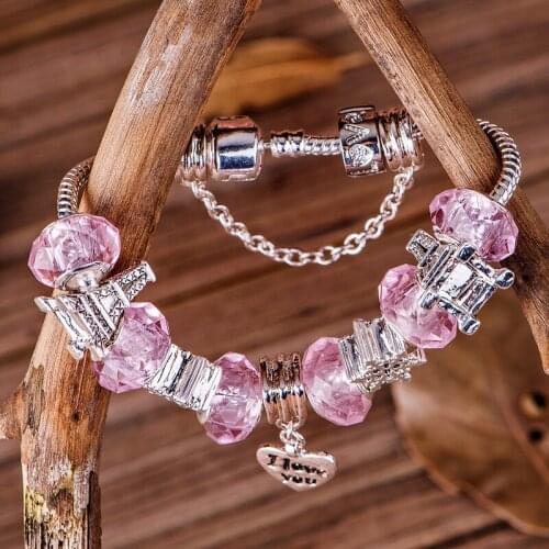 PH056 925 Sterling Silver Bracelet Snake Chain Screw European Silver Charms Beads /QAJHYBAR