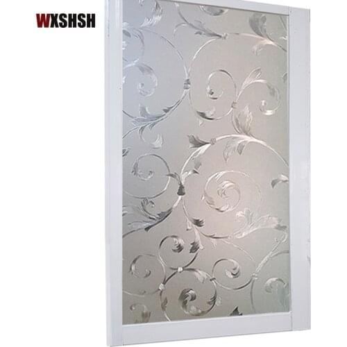 Silver Iron Art Pattern Film Opaque Frosted Window Films Vinyl Static Cling Drop-Shipping Self Adhesive Privacy Glass Stickers