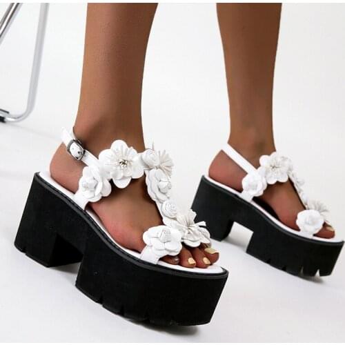 Roman Shoes Summer womens Gladiator Sandals Ladies Colors Shoes Woman Wedges High Heels Summer Sandals flower Demonia shoes