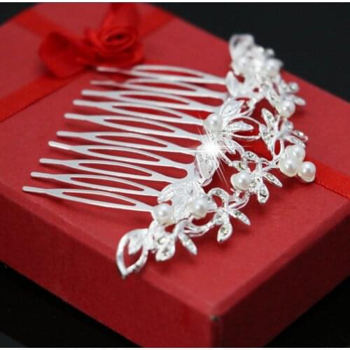Bride Hairpin Pearl Hair Comb Fashion Rhinestone Hair Clips Female Crystal Jewelry Women Hair Accessories Valentines Day Gift