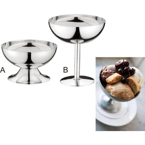 Stainless Steel Ice Cream Cups Cocktail Cups Cooking Tools Dessert Fruit Metal Bar Tools Salad Bowl Ice Cream Bowl Kitchen