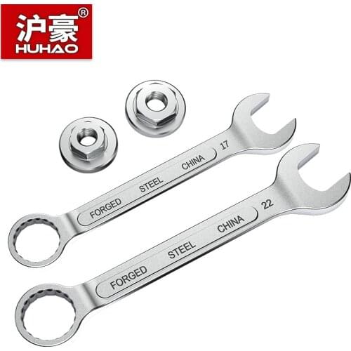 HUHAO Multipurpose Adjustable Wrench Angle Grinder Platen Set Steel Universal Spanner Hand Tools Open End and Ring Wrenches Vise